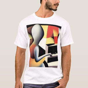Piano Player - Airbrush Art T-Shirt