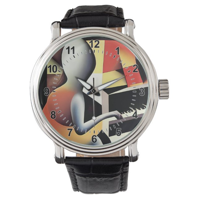 Piano Player - Airbrush Art Watch (Front)