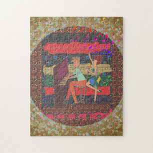Piano Player And Music Notes Jigsaw Puzzle