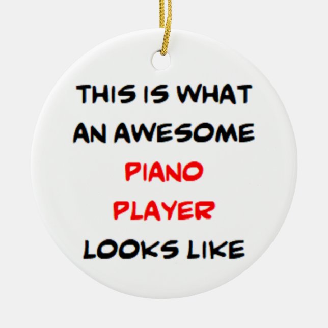 piano player, awesome ceramic tree decoration (Front)