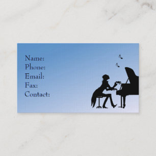 Piano Player Blue Business Card