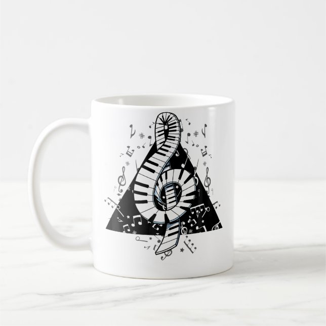 Piano Player Gift Shirt Piano Keyboard Music Teach Coffee Mug (Left)
