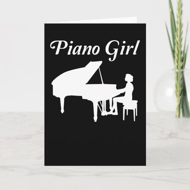 Piano Player Grand Piano Pianist Women Girls Gift Card (Front)