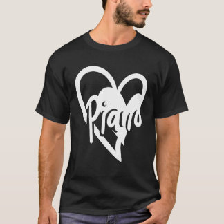 Piano Player Heart Love Pianist Cute T-Shirt