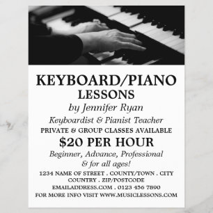 Piano Player, Keyboard, Piano Lessons Flyer