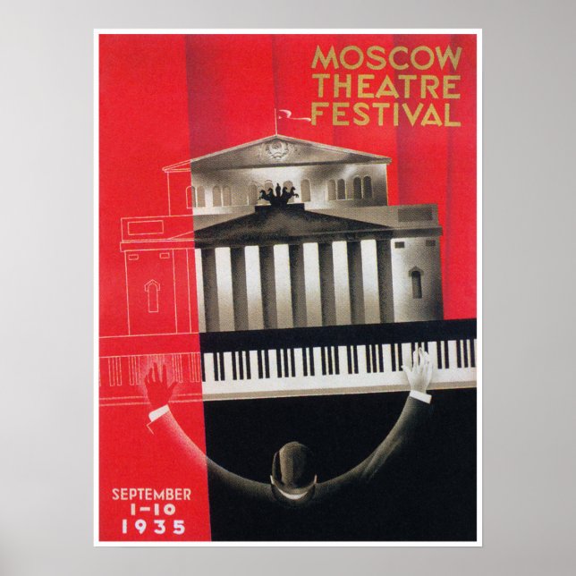 Piano Player, Music Festival Art Deco Vintage Poster (Front)