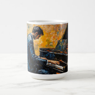 Piano Player - Oil Painting Coffee Mug