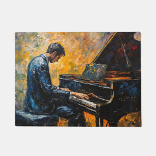 Piano Player - Oil Painting Doormat
