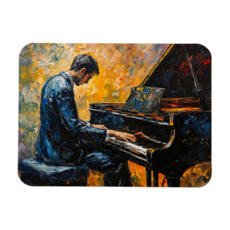 Piano Player - Oil Painting Magnet
