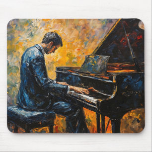 Piano Player - Oil Painting Mouse Mat