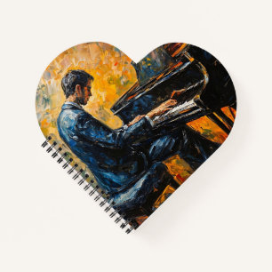 Piano Player - Oil Painting Notebook