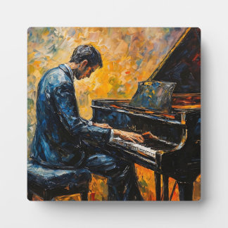 Piano Player - Oil Painting Plaque