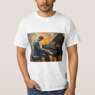 Piano Player - Oil Painting T-Shirt