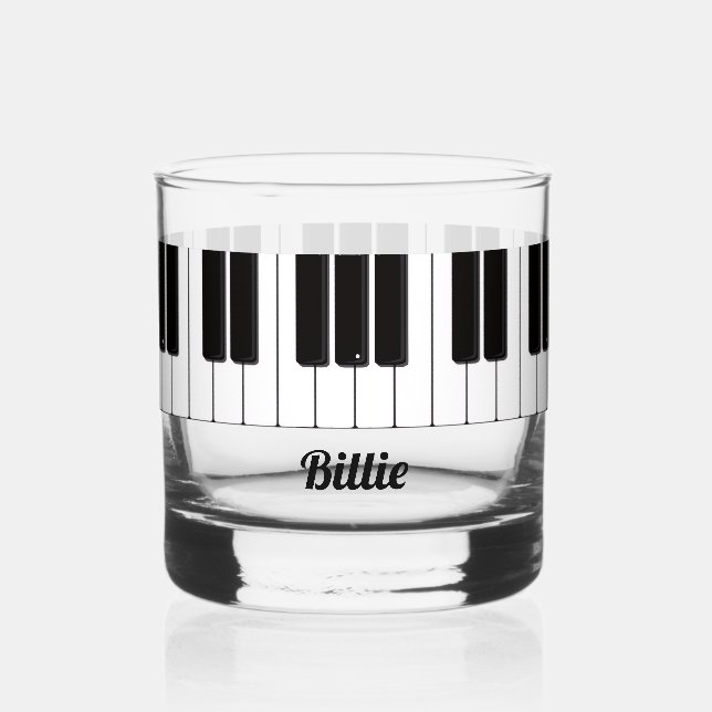 Piano Player Personalised Whiskey Glass (Front)
