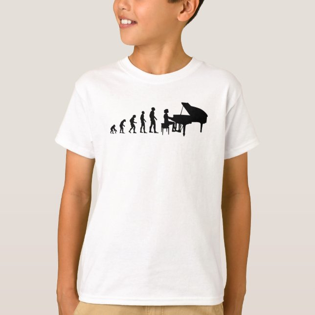 Piano Player Pianist Evolution Women Girls Gift T-Shirt (Front)