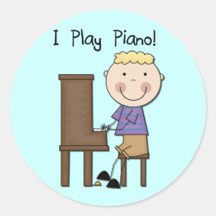 Piano Player Tshirts and Gifts Classic Round Sticker