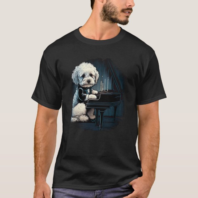 Piano playing Havanese T-Shirt (Front)
