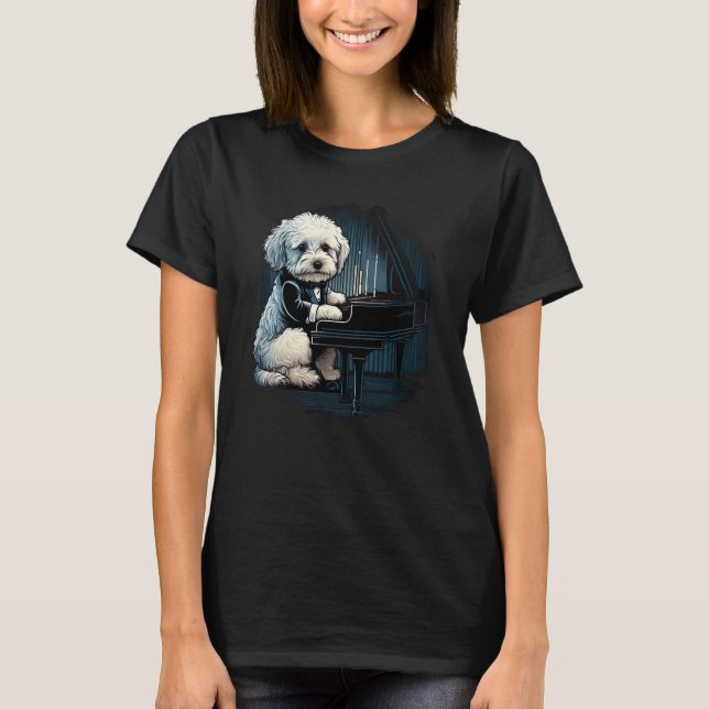 Piano playing Havanese T-Shirt (Front)