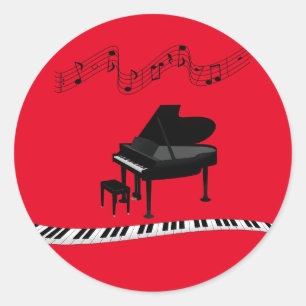 Piano, popular musical design sticker