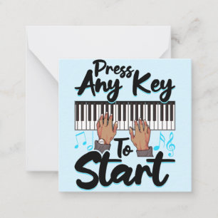 Piano Press Any Key to Star Pianist Student Teache Card