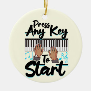 Piano Press Any Key to Star Pianist Student Teache Ceramic Tree Decoration
