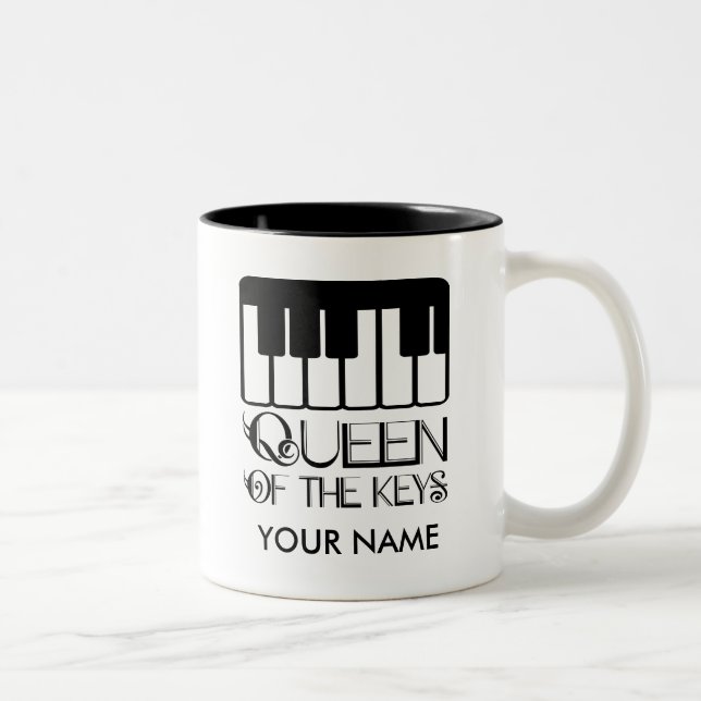 Piano Queen of the Keys Personalised Gift Mug (Right)