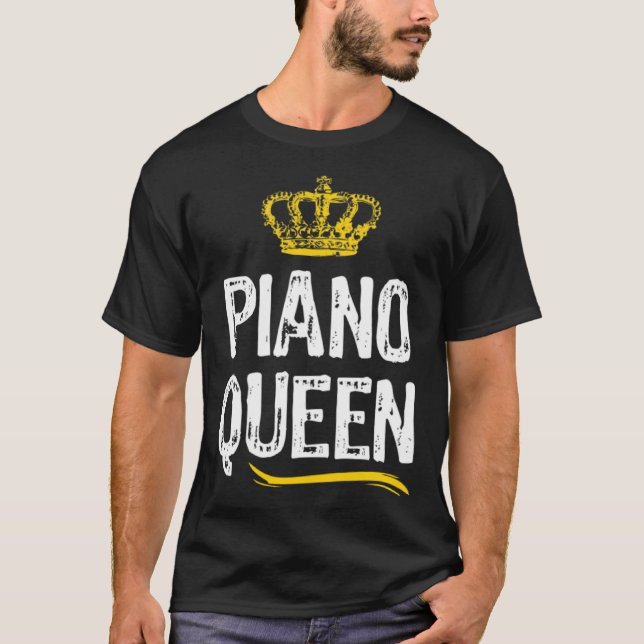 Piano Queen Women Girls Player  Cool Pianist T-Shirt (Front)