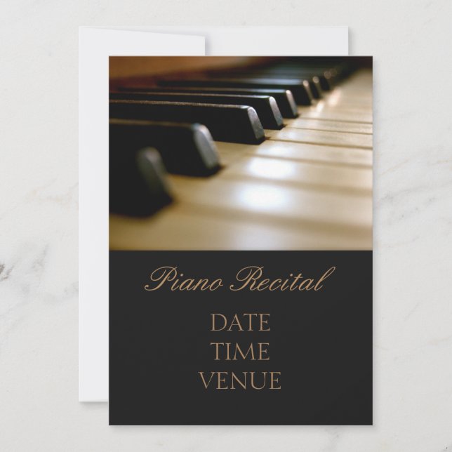 Piano Recital elegant stylish performance Invitation (Front)