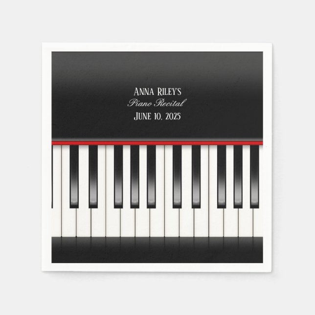 Piano Recital Reception keyboard Napkin (Front)