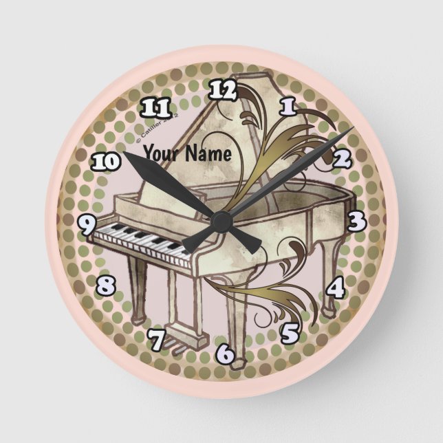 Piano Rhythm   Round Clock (Front)