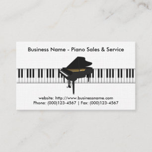Piano Sales Business Card: Piano 3D Model Card