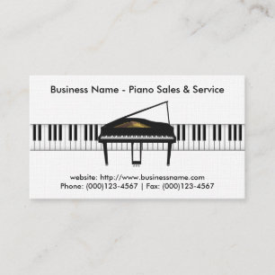 Piano Sales Business Card: Piano 3D Model Card