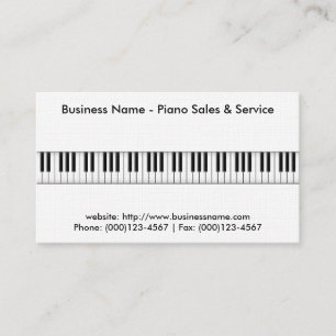 Piano Sales Business Card: Piano 3D Model Card