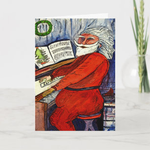 Piano Santa Greeting and Note Cards