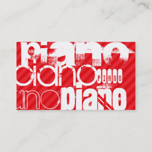 Piano; Scarlet Red Stripes Business Card