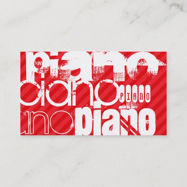 Piano; Scarlet Red Stripes Business Card (Back)