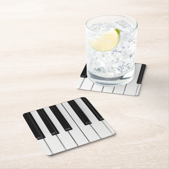 Piano Square Paper Coaster (Insitu)
