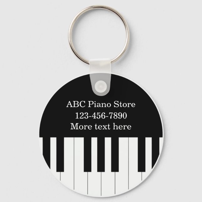 Piano Store Custom Business Keychains (Front)
