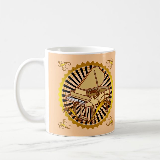 Piano Swirls Coffee Mug (Left)