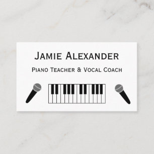 Piano Teacher and Vocal Coach Minimalist Business Card