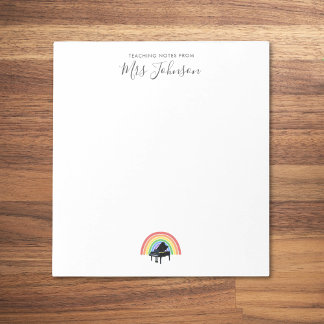 Piano Teacher Appreciation Rainbow Music Notepad