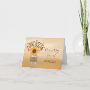 Piano Teacher Blessings at Thanksgiving Sunflower Card