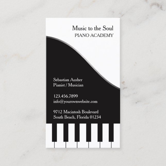 Piano Teacher Business Card (Front)