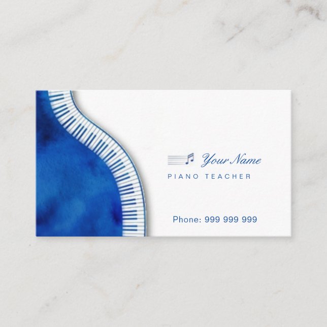 Piano teacher business card (Front)