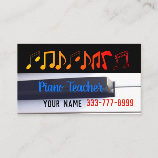 Piano Teacher Business Card (Front)