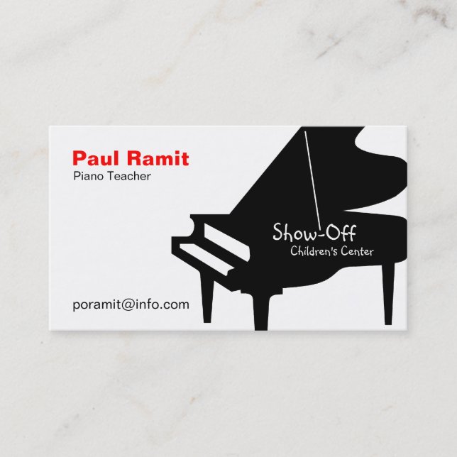 Piano Teacher Business Card (Front)