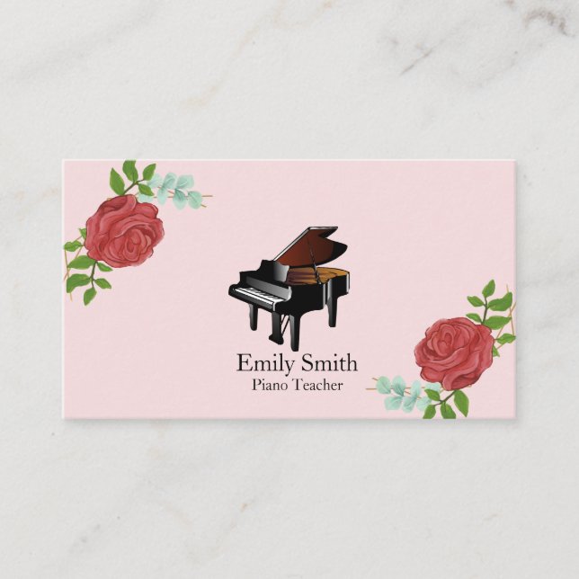 Piano Teacher Business Card (Front)