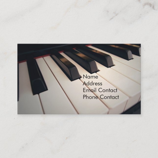 Piano Teacher Business Cards (Front)