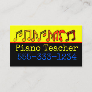 Piano Teacher Business Cards