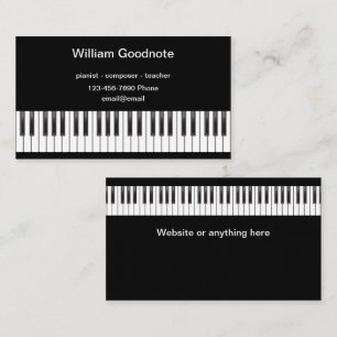 Piano Teacher Composer Pianist Theme Business Card